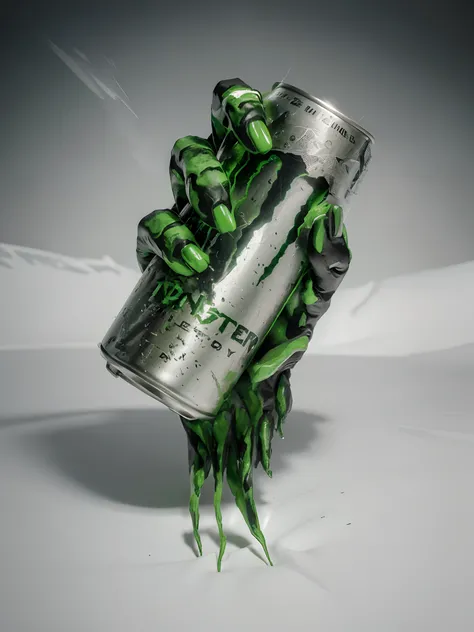 I see you uploaded a picture of a Monster Energy drink can be held by a green hand. here is a description of the image: This is a digital art image of a Monster Energy drink that can be held by a green hand. The hand is green and has long fingers with shar...