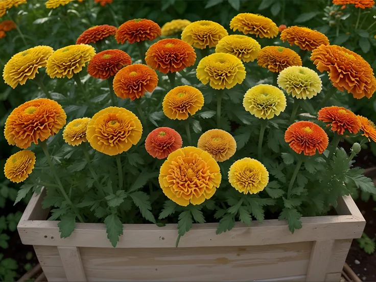 marigolds:%20Vibrant,%20easy-to-grow%20flowers%20with%20a%20distinct%20aroma.