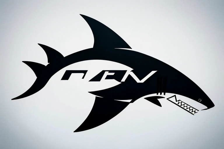 logotype，Shark fins，black in color，Minimalist，2D