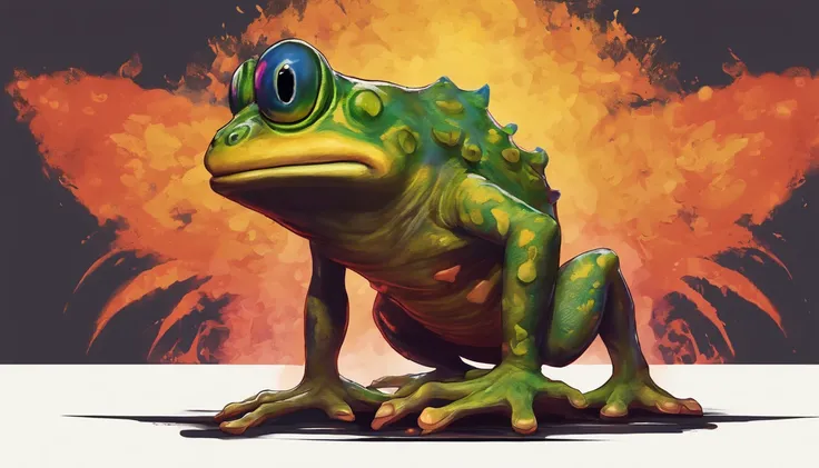 Demonic Frog, Evil Toad, Bipedal, Black and Organge, Firey Back Legs, Pokemon,