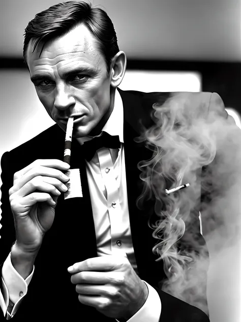 James Bond smoking