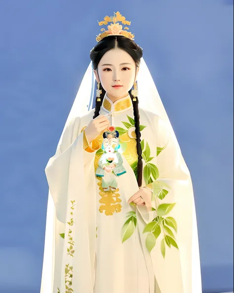 Guanyin, Traditional Chinese clothing, full-body xianxia, ancient chinese beauti, ancient white dress, China Princess, chinese empress