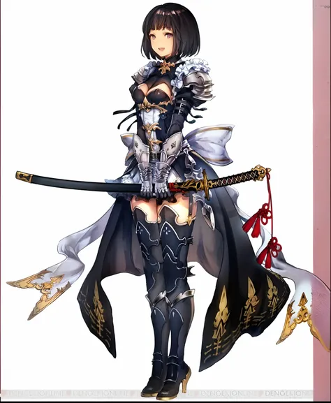 uma mulher em armadura segurando uma espada e uma espada, Personagem de videogame Katana Zero, Impacto de Ayaka Genshin, arte oficial do personagem, De Bravely Default II, Zhongli, Genshin Impact, blade and soul, ayaka jogo genshin impact, com espada grand...