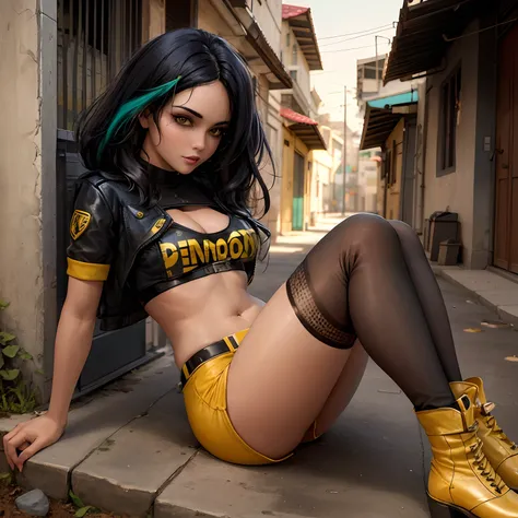 Woman c black afro hair with volume om a yellow green outfit standing o, Senna de League of Legends, Cyberpunk 2 0 e. o modelo menina, Garota sexy, modelo bonito da mulherk, Garota cyberpunk, Postagem 4k, 4 k post, preto e amarelo, cyberpunk menina bonita,...