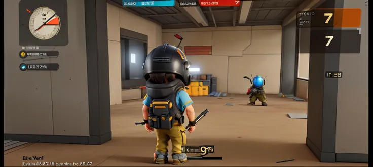 A large ant inside the freefire game with vest 3 and helmet 3 does not change the background of the image