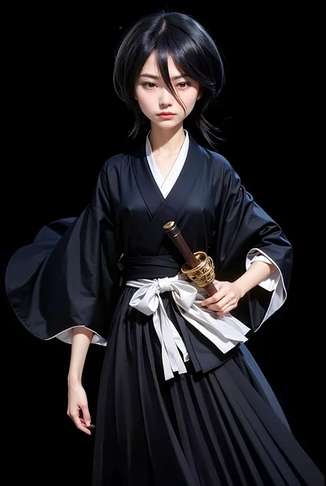 girl, black hair, black kimono, cute, rukia kuchiki