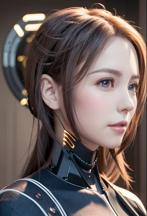 complex 3d render ultra detailed of a beautiful porcelain profile woman android face, cyborg, robotic parts, 150 mm, beautiful studio soft light, rim light, vibrant details, luxurious cyberpunk, lace, hyperrealistic, anatomical, facial muscles, cable elect...