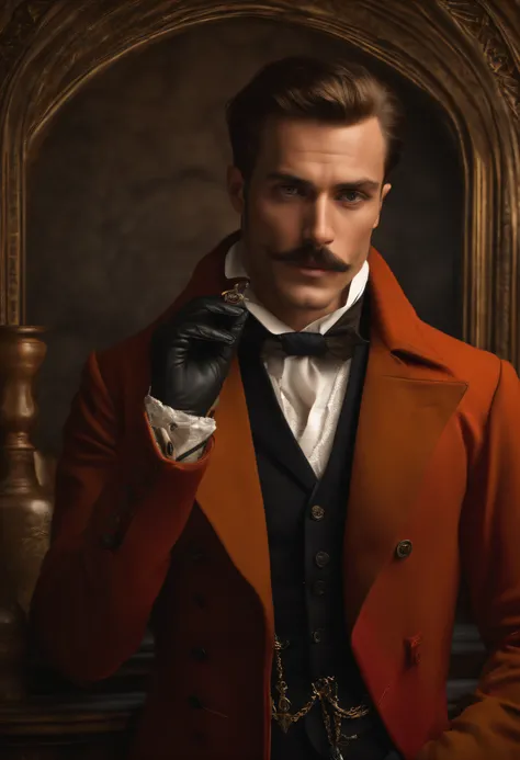 (best quality,4k,Full HD,alto:1.2), ultra-detalhado, (Realistic,fotorrealista,photo-realistic:1.37), Arsène Lupin is a gentleman thief, who robs people of their jewels and money but never uses violence, 1890s style