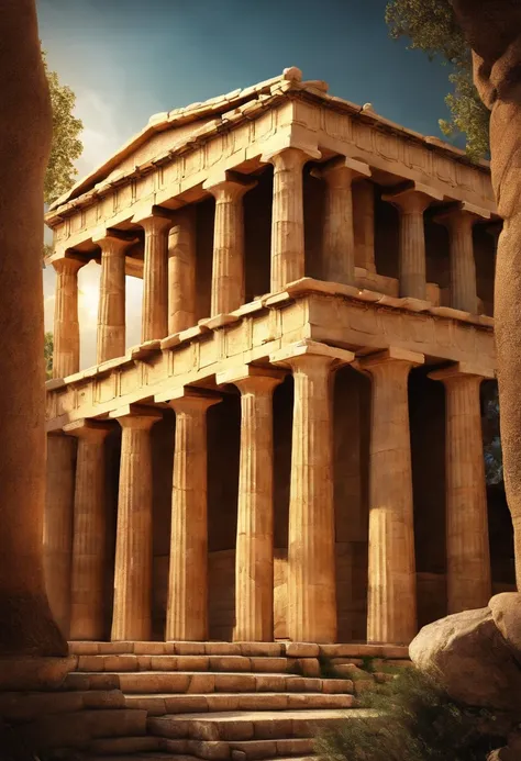 Ancient Greek image with the Temple of Athena as an example