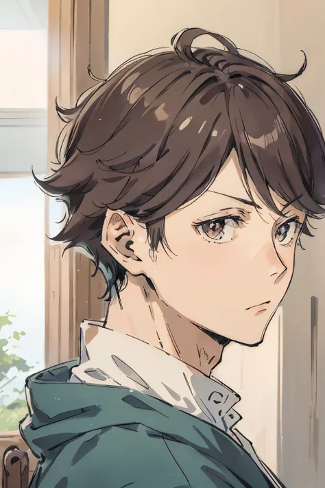 1 man, oikawa tooru, looking in front, facing forward, looking at viewer, perfect face