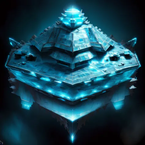 Cyan Star Destroyer，The surface is metallic