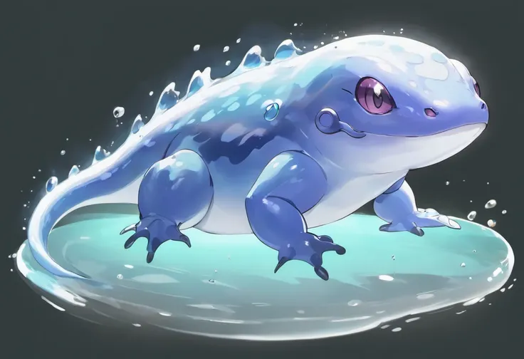 Giant Ghost Salamander, Transparent, Massive Amphibian, Ghost Salamander, Ghost/Water types