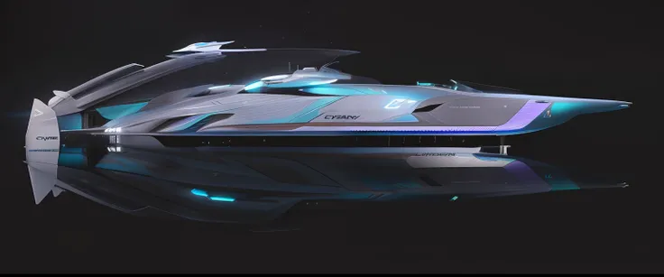 spaceship，Cyan livery，metallic  luster