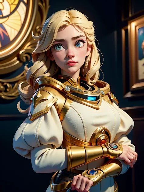 (((Masterpiece))) (((detailed))) white and Golden trim and White, astronaut::3, Highly Detailed, Trending on Artstation, Unreal Engine 4K, Cinematic Wallpaper, fondo de James Jean y Gustav Klimt, luz de Julie Bell, 4K, detallado, 8K, dynamic  lighting,astr...