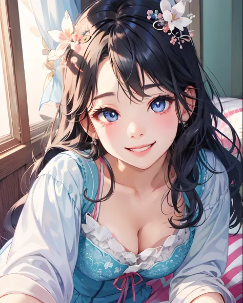 Realistic、Kawaii Girl、Beautie、beautiful
Detailed eyes、Characteristic lashes、Beautie、adolable、
Smiling Beauty、Adorable eyes　Grab your breasts and rub them