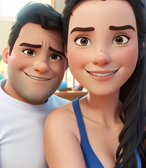 casal homeme mulher no estilo Disney Pixar, alta qualidade, melhor qualidade