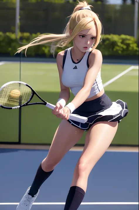 (Best Quality,8K,hight resolution,masuter piece:1.2),Ultra-detailed,Realistic:1.37,Portrait,Dynamic Angle,(Female tennis players) ,Teenage girl,small head,Cute,Sporty,Charming face,Detailed beauty face,Very realistic skin,Wet skin,Sweat,Large breasts,nice ...