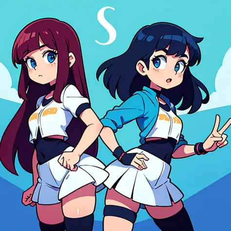 twogirls，back-to-back，A cute，A cool