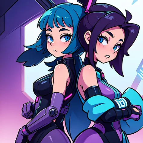 twogirls，back-to-back，twincest，cyber punk perssonage