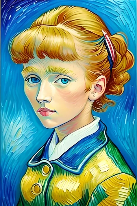 girl "van gogh" like paint