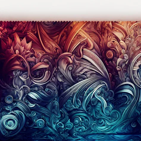 Pintura abstrata de um grupo de redemoinhos e ondas em uma sala, arte digital ultra detalhada, arte digital de detalhes surpreendentes, intrincada pintura digital, intrincada arte digital detalhada, Arte digital altamente detalhada em 4k, arte digital ultr...