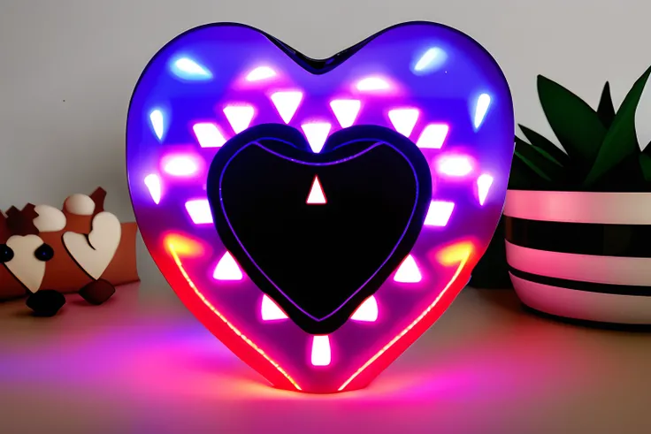 a kpop light stick that lights up purple and is shaped like a heart