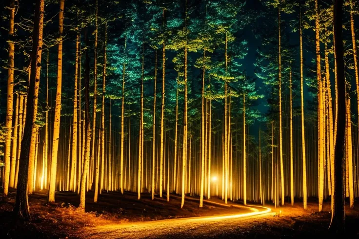 woods at night