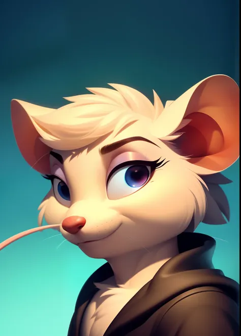 furry male anthro, mouse man, portrait, close-up, solo, body fur, (best quality), (detailed stage background:1.2), looking at viewer, tail