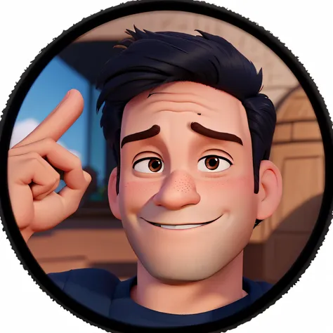 Um homem estilo disney pixar, fazendo joinha, alta qualidade, melhor qualidade