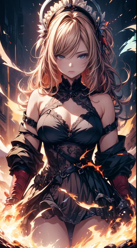 (A high resolution,Masterpiece:1.2),the detail,Anime a poster,Detailed characters,Beautiful face,Vibrant colors,dynamicposes,Atmospheric lighting,Digital art style,Striking typography,Eye-catching title