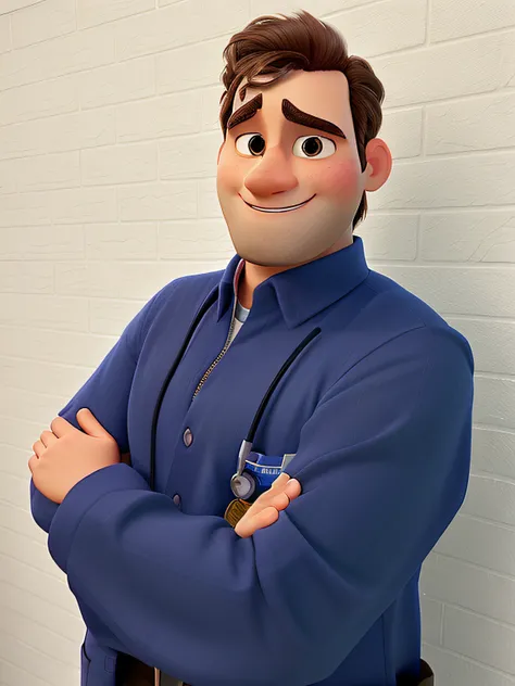 A Disney Pixar Style Man High Quality Best Quality Inside a Clinical Lab