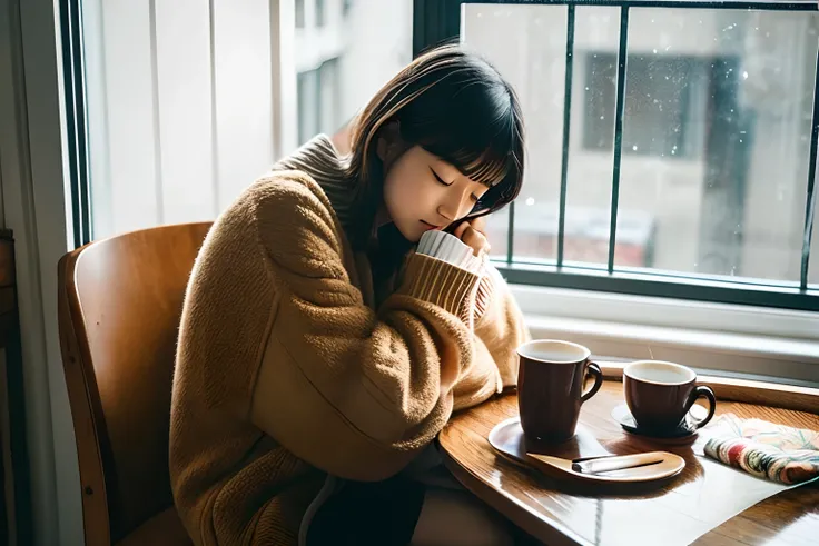 child sitting on a chair with a teddy bear and a cup of coffee, rainy mood, rainy afternoon, rainy day outside, relaxing mood, rainy outside, rainy day, on a rainy day, raining outside, cozy atmospheric, early morning mood, its raining outside, happy cozy ...