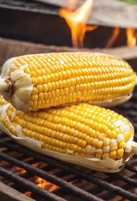 corn on the cob roasted on a barbecue grill