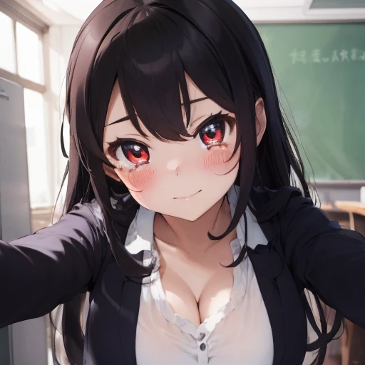 kasumigaokautaha, ( INCOMING HUG, INCOMING KISS, kindly romantic face:1.5, tears:1.5, courtesy pose:1.5, kindly eyes:1.2, upturned eyes:1.5, kissing:1.5, bowing:1.2, cleavage, gigantic huge breasts:1.5, turning red in the face, embarrassed smile, crying, b...