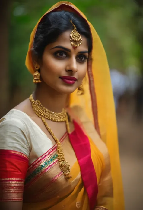 UK girl wearing kerala saree