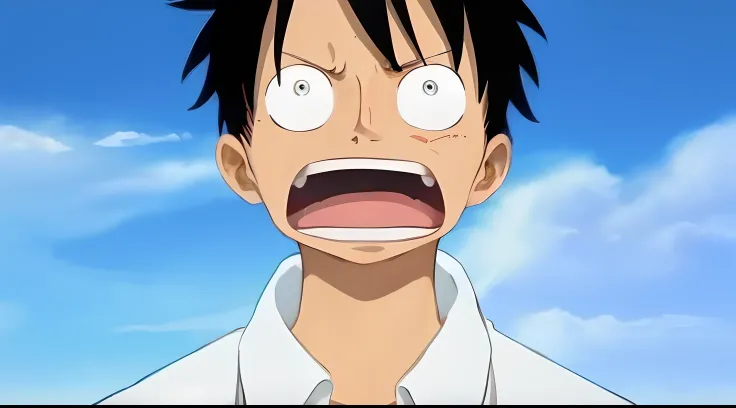 Luffy surprised face, hyperdetailed, 8k, hyperrealistic