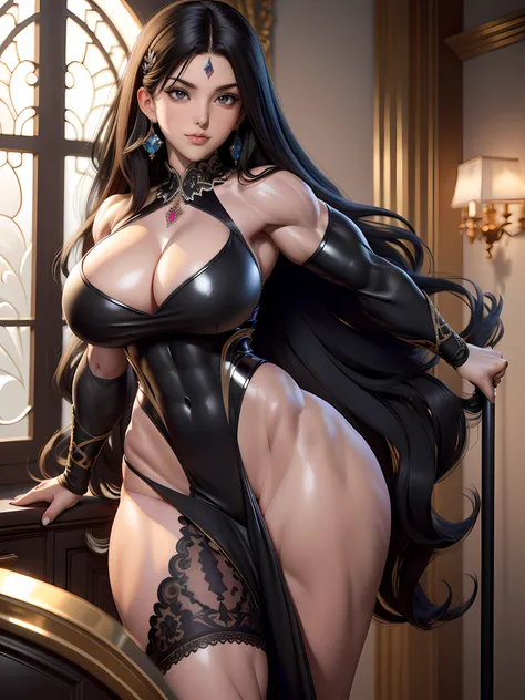 unparalleled masterpiece, ultra realistic 8k CG, perfect artwork, ((perfect female figure)), mature female, milf, narrow waist, looking at viewer, seductive posture, sexy pose, alluring, clean, beautiful face, pure face, pale skin, large breasts, exposed b...