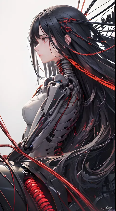 masterpiece, top quality, best quality, official art, beautiful and aesthetic:1.2), (1girl:1.4), (very long flowing black hair) extreme detail, full color, supreme detail ((very detailed)), (very CG illustration detailed), ((very detailed) delicate and bea...