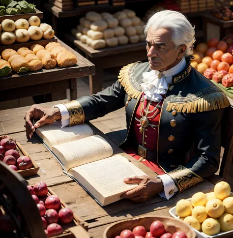 Governor of São Paulo in 1700 in front of the market