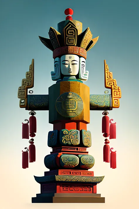 Ancient Chinese totem ornamentation