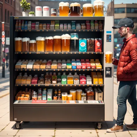 Make a vending machine that vends a beer, cigarettes, and full English breakfast