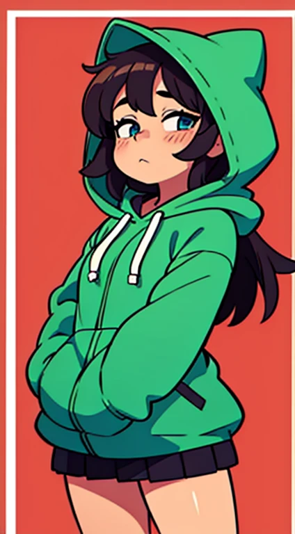 Cute girl，Genki，Hooded clothes