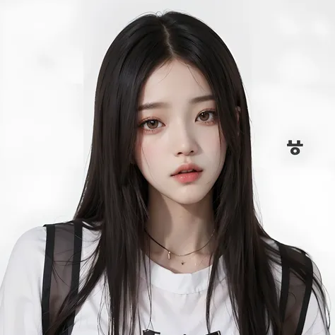 Un primer plano de una mujer con cabello largo con una camisa blanca, Retrato de Jossi de Blackpink, Blackpink Jennie, Jaeyeon Nam, Parque Ji-min, portrait of female Korean idol, Gongbi, Lee Ji - Eun, Lee Ji-eun, Shin Jeongho, Jossi de Blackpink, Jinyoung ...