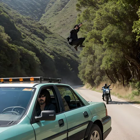 Keanu Reeves shoots at conservationists blocking a road