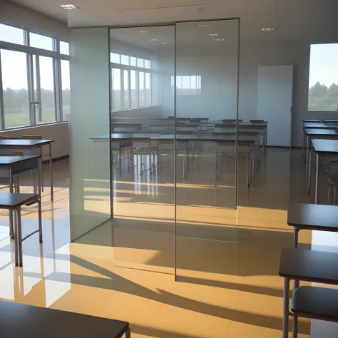 glass classroom floor wall glass