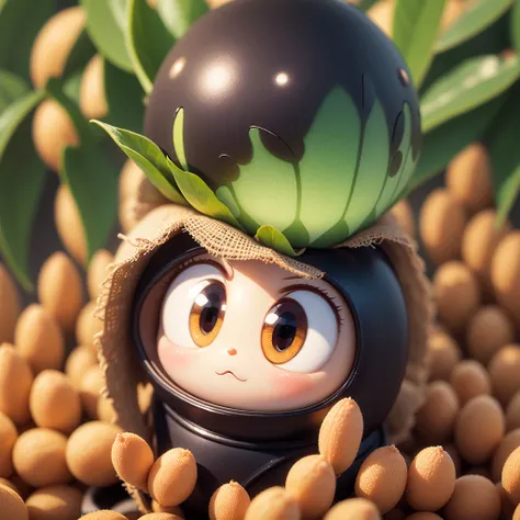 Cute chickpea mascot , Big eyes , high resolution, 8K clarity, sharp detailed, Vibrant colors, Optimal number of pixels, Crystal clear, Exceptional quality, Best-in-class resolution, Picture-perfect, impressiveclarity, detailled image, Outstanding precisio...