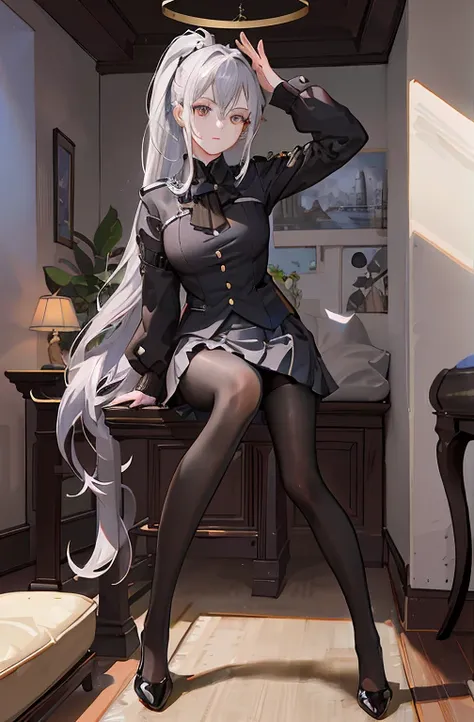 Anime - style image of a woman in a black dress and halo, from girls frontline, Fine details. girls frontline, girls frontline style, girls frontline cg, girls frontline, girls frontline universe, digital art on pixiv, Trending on ArtStation pixiv, azur la...