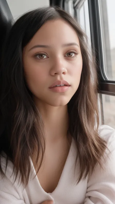 jenna ortega, jortega, GigiHadid, beautiful, young woman, striking features, intricate details, contrast, texture, realism, high quality rendering, stunning art, film grain, fujifilm xt3, detailed skin