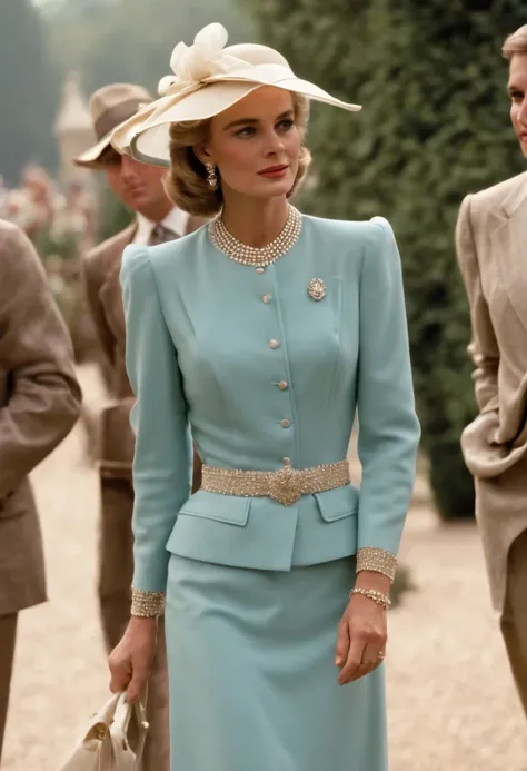 1980s style, Princess Graces day dresses and skirt suits updated for the late 1980s with influences from Royal Ascot and  Princess Dianas royal wardrobe