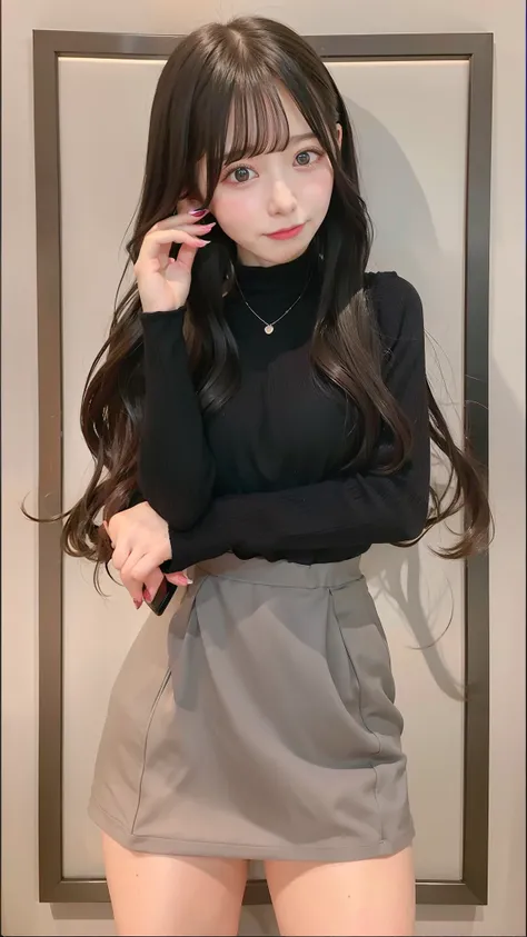 anime girl with long hair and black top holding a cell phone, anime girl wearing a black dress, in an anime style, anime visual of a cute girl, anime girl with long hair, in anime style, realistic anime art style, style anime, anime style character, anime ...